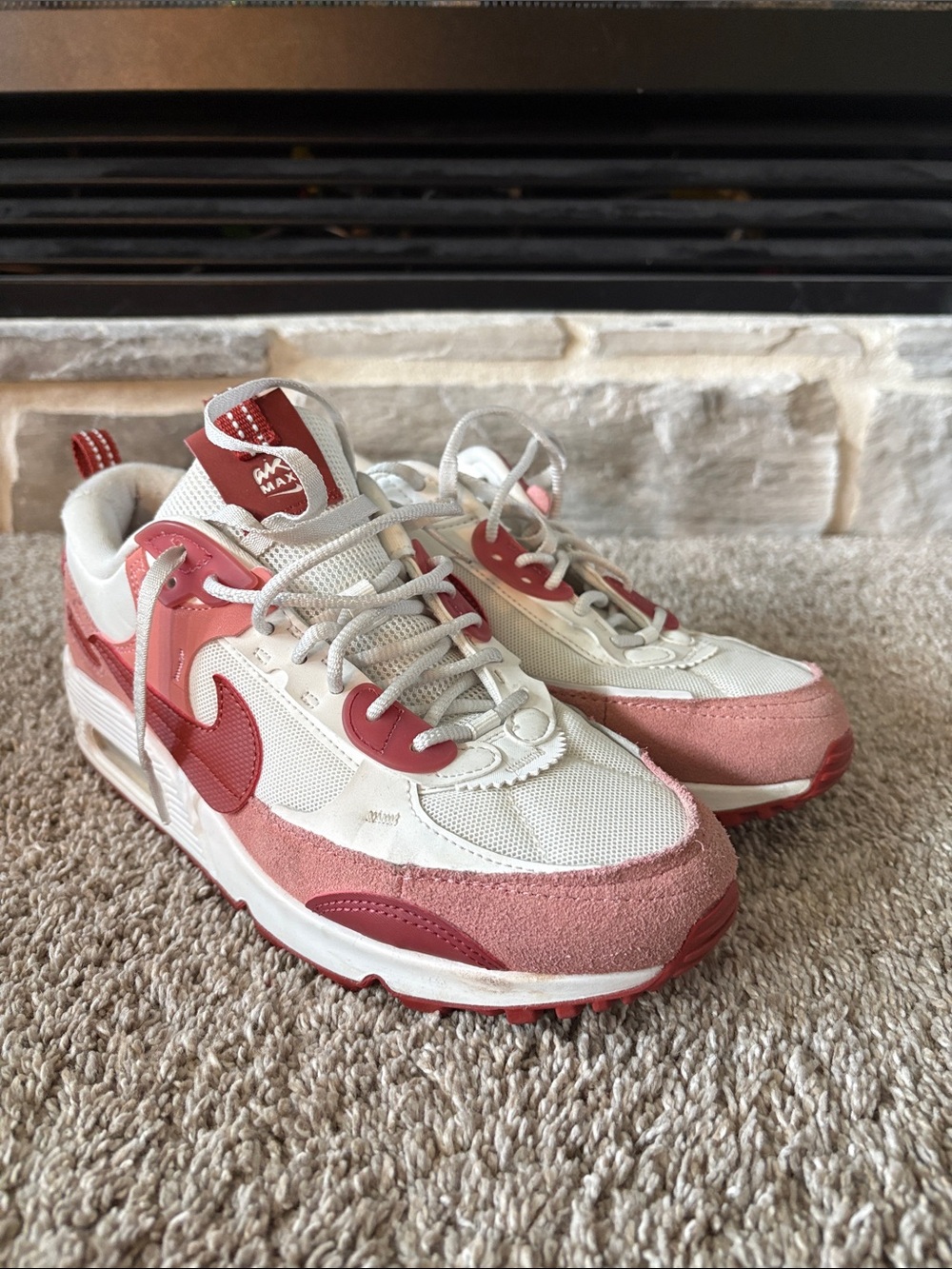 Nike Kids Pink and White Low-Top Sneakers